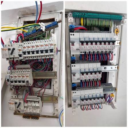 Tableau électrique avant et après mise en conformité